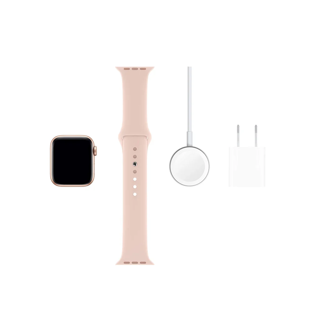 Apple Watch Series 5 (GPS + Cellular, 40MM) - Gold Aluminum Case with Pink Sport Band - Image 4