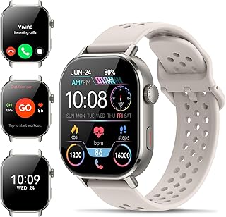 GPS Montre Connectée Homme Femme, AMOLED 2,06" Smartwatch 5ATM Étanche HD Appels Bluetooth, 110+Sportifs Montre Sport Podometre Cardiofrequencemetre SpO2 Sommeil, Montre Intelligente pour Android iOS