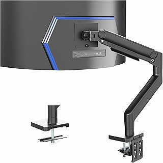 Vivo Support Écran PC Premium, Bras de Moniteur Articulé à Ressort Robuste pour Écrans jusqu'à 49 Pouces, Noir, STAND-V101V
