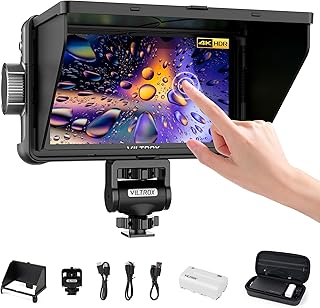 VILTROX DC-550 Moniteur de Champ de Caméra 3D LUT Camera Field Monitor 1200nits 5,5" Moniteur de caméra DSLR avec Sunshade Hood/Batterie HDR 1920x1080 4K HDMI dans et Hors Moniteur de Caméra LCD