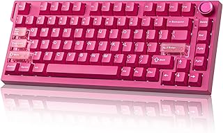 YUNZII RT75 Pro Clavier Gaming sans Fil Mécanique, Switch à Effet Hall, Rapid Trigger, Bluetooth/USB-C/2.4G, 8KHz, Bouton Réglable, RGB, 75% Compact, 8000mAh,TGL/SOCD/DKS/MT (Rose)