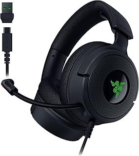 THE G-LAB Korp THALLIUM Casque Gaming USB Son 7.1 Digital Surround - Micro Casque Gamer Audio Haute Qualité - Microphone à réduction de bruits - LED RGB - Compatible PC PS4 PS5 (Noir)