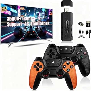 Mldnld Console Retrogaming de 35 000 jeux classiques intégrés, 4K HDMI console de jeux avec plus 2 manettes sans fil, 23 émulateurs Jeux Stick Plug & Play TV