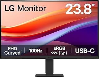 LG 24U421A-B Ecran PC bureautique 24" - Dalle VA résolution FHD (1920x1080), 5ms 100Hz, HDR 10, sRGB 99% (CIE1931), inclinable, incurvé 1500R, HDMI 2.0, USB-C (15W)