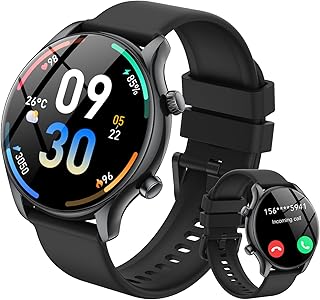 Montre Connectée Homme Femme, 120+ Sportifs Modes Montre, Montre Intelligente de Surveiller Cardio, 1,40“ HD Écran Tactile Smartwatch Avec Appels Bluetooth, Podometre et Sommeil pour Android iOS
