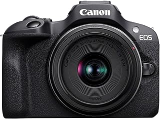 Canon EOS R100 Appareil Photo avec Objectif RF-S 18-45mm F4.5-6.3 is STM, Appareil Photo Hybride APS-C, Autofocus CMOS Dual Pixel, Vidéo 4K, Prise de Vue en Continu Jusqu’à 6,5 IPS, Wi-FI & Bluetooth