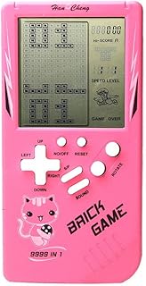 Console de Jeu rétro Grand écran en Brique 9999 en 1 Réservoir/Course/tir Jeu de Puzzle décontracté Difficulté et Vitesse réglables Petites et faciles à Transporter Meilleurs Cadeaux (Rose)