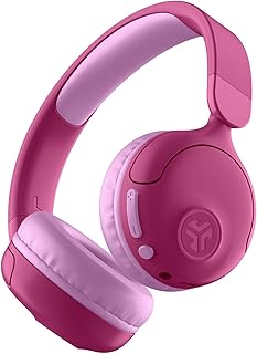 JLab JBuddies Pop Casque Audio Bluetooth Enfant sans Fil Pliable - Autonomie 48H+ & Mode Filaire, Volume Limité 85/95dB, pour Garçons & Filles, Mode Partage sans Fil, Rose