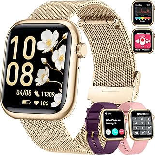 Montre Connectée Femme Sport Smartwatch: 1.83" Fitness Smart Watch avec Appel Bluetooth 100+ Sport Mode Podometre Moniteur de Sante Tension Arterielle SpO2 Montres Intelligente pour Andriod et iOS