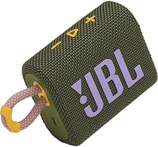 JBL GO 3 – Enceinte Bluetooth portable et légère, aux basses intenses et au style audacieux – Étanche à l’eau et à la poussière – Autonomie 5 hrs – Vert