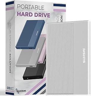 320GB Disque Dur Externe Portable USB 3.0 Type-C Haute Vitesse Compatible avec Windows, Mac, PC, PS4 et Xbox Stockage Fin pour Sauvegarde de données, Films, Jeux et phot (Nero)