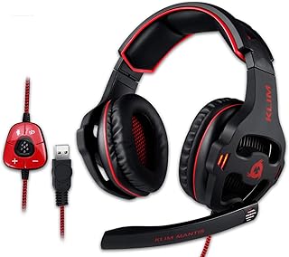 KLIM Mantis - Casque Gamer avec Micro - Nouveauté 2023 - USB Casque Micro PS4, PS5, PC, Nintendo Switch, Mac + Casque Gaming 7.1 Surround avec Réduction de Bruit Passive + Casque PS5