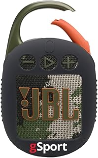 JBL Clip 5 Ensemble d'enceintes Bluetooth ultra portables avec manchon en silicone gSport (Squad Camo)