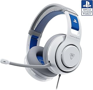 Turtle Beach Atlas 200 Blanc PlayStation Casque de Gaming Filaire sous Licence Officielle pour PlayStation w/transducteurs Nanoclear de 50 mm pour PS5 et PS4