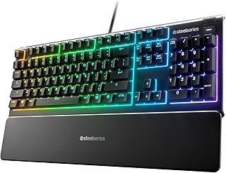 SteelSeries Apex 3 - Clavier de Gaming - Illumination RVB sur 10 Zones - Repose-Mains Magnétique Premium - Agencement Français AZERTY