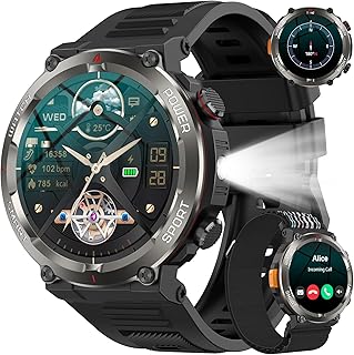 AcclaFit Montre Connectée Homme Femme avec Appels Bluetooth, Écran 1.85" HD Smartwatch Sport (140+ Modes), Cardiofréquencemètre, SpO2, Moniteur de Sommeil, Podomètre Étanche IP68 pour Android iOS
