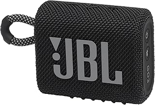 JBL Go 3 : Enceinte Portable avec Bluetooth, Batterie intégrée, Fonction étanche et Anti-poussière, Noir