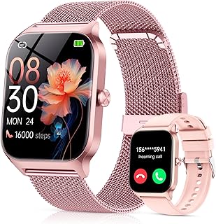 Montre Connectée Femme avec Appel Bluetooth, 1.85" HD Fitness Tracker Smart Watch, 120+ Modes Sportifs, Sport Smartwatch avec Podometre Moniteur de Sommeil Fréquence Cardiaque SpO2 pour Android iOS