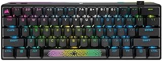 Corsair K70 Pro Mini Wireless RGB 60% Clavier mécanique Gaming (Technologie Wireless ultrarapide inférieure à 1 ms, Switchs Cherry MX Red Amovibles, Jeux de Touches à Double Injection PBT) Noir