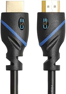 High Speed Câble HDMI (1,5 Pieds) avec Ethernet – CL3 certifiés – Prise en Charge 3D et Canal Retour Audio, 1-Pack HDMI mâle vers mâle 50 Feet (Single Pack)