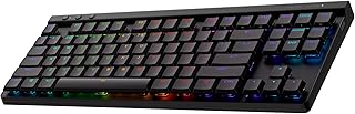 Logitech G515 Lightspeed TKL profilé Clavier Gaming sans Fil, LIGHTSYNC RVB, Profil Ultra-Plat sans pavé numérique, Touches en PBT, Contacts mécaniques tactiles, Clavier Français AZERTY - Noir