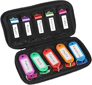 Étui pour clé USB - Matériau Souple - Organiseur de Voyage pour clé USB - Sac d'accessoires électroniques Portables pour clé USB avec 10 emplacements, Noir, USB Drive Case 10 Slots, Compacte