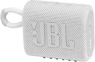 Aduoke JBL Go 3: Portable Speaker with Bluetooth, Built-in Battery, Waterproof and Dustproof Feature - White