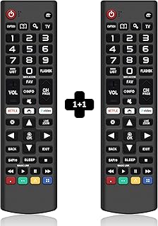 Lot de 2 télécommandes de rechange universelles pour téléviseur LG AKB75095307 pour télécommande LG Smart TV AKB75375604 AKB75675304 compatible avec tous les modèles LCD LED OLED 3D HDTV Smart TV