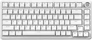 EPOMAKER Galaxy70 Clavier Gaming sans Fil, Mécanique 75% Aluminium, Programmable Filaire Bluetooth 5.0/2,4 GHz/USB-C, Hot-Swap Crémeux (Gris, Petal Switch)