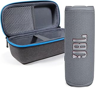 JBL Flip 6 Ensemble de haut-parleurs sans fil Bluetooth portable étanche avec étui rigide Divvi Gris