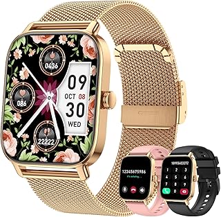 Montre Connectée Femme Homme Smartwatch: Etanche Fitness Smart Watch avec Appel Bluetooth Fréquence Cardiaque Spo2 Sommeil Moniteur 120+ Modes Sportifs Podomètre Montre Intelligente pour Android iOS