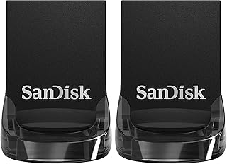 SanDisk Ultra Fit 64 Go Flash Drive, (Clé USB 3.2, Idéale pour Ordinateurs Portables et Consoles, des Vitesses allant jusqu'à 130 Mo/s, Logiciel de récupération des données RescuePRO Deluxe) Noir