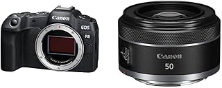 Canon EOS R8 Appareil Photo (Hybride Plein Format 24M Pixels, 40im/Sec, CMOS AF Dual Pixel, vidéo 4k 60p, WiFi) sans Objectif, Noir & RF 50mm F1.8 STM
