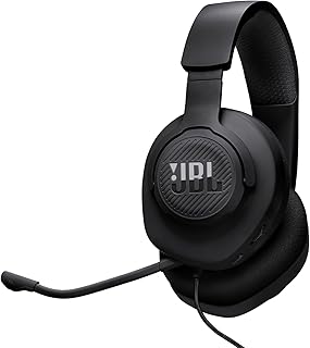 JBL Quantum 100M2 Casque gaming filaire circum-auriculaire avec microphone amovible, son JBL QuantumSOUND Signature, câble jack 3,5mm, compatible avec de nombreuses plate-formes, fonction mute, noir