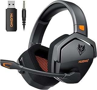 Ozeino Casque Gaming Sans Fil pour PC PS5 PS4, 2.4GHz Audio sans perte, USB & Type-C casque de jeu Ultra Stable avec Microphone Flip, Casque Gamer avec batterie 40 heures pour Switch Laptop Mobile Mac