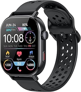 Blackview Montre Connectée Homme, Illumination,Batterie 100 Jours, Écran Tacile 1.45" TFT, Appel Bluetooth, Cardiofréquence, Analyse Sommeil, 100+ Modes Sport,Étanche IP68, pour iOS Android