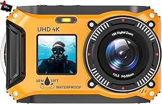 Appareil photo numérique 4K, autofocus 64 MP, appareil photo numérique étanche avec carte de 32 Go, 16X flottant pour la plongée en apnée