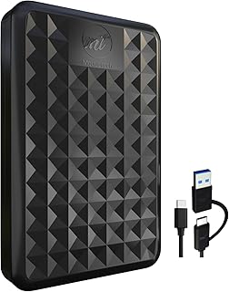 320GB Disque Dur Externe Portable USB 3.0 Type-C Haute Vitesse Compatible avec Windows, Mac, PC, PS4 et Xbox Stockage Fin pour Sauvegarde de données, Films, Jeux et phot (Nero)