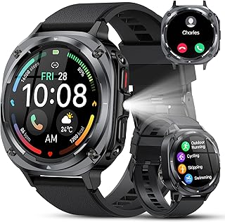 Montre Connectée Homme, Cadeau Saint Valentin pour Homme,1.45" HD, Fitness Smartwatch avec Appels Bluetooth,114+ Sport, Suivi Fréquence Cardiaque, Sommeil & Podomètre, Étanche IP68, pour ios Android