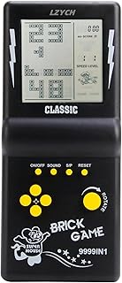 Console de Jeu en Briques Nostalgie Classique 23 Jeux Rétro Blocs/Course/Char Difficulté/Vitesse Réglables Alimentation par 2 Piles AAA Nniversaire/Noël Cadeau Jouet Puzzle pour Enfant (Noir)