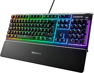 SteelSeries Apex 3 - Clavier de Gaming - Illumination RVB sur 10 Zones - Repose-Mains Magnétique Premium - Agencement Français AZERTY