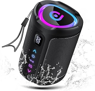 Enceinte Bluetooth Puissante 5.4 sans Fil avec Bass Puissantes, Haut-Parleur Portable 30W, Autonomie 30H,Son Surround à 360 degrés,Appairage TWS,IPX7,AUX,TF Carte,pour l'extérieur/La Fête/Voyage, Noir