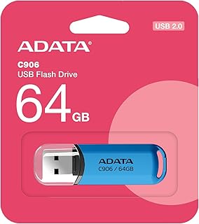 ADATA C906 Clé USB compacte | 64 Go | Bleu