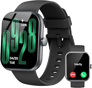 Montre Connectée avec Appel Bluetooth, Montre Étanche Natation IP68, 1,83" Smartwatch Femme Homme, 100+ Sports, Fréquence Cardiaque, SpO2, Pression, Sommeil, Fitness Tracker pour Android iOS