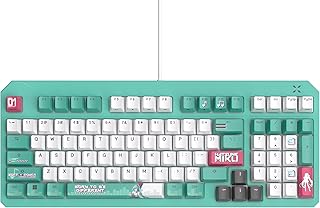 ASUS TUF Gaming K3 Gen II Hatsune Miku Edition Clavier RVB optique-mécanique avec IP57 étanche et résistant à la poussière, disposition compacte à 98 touches, support d'étanchéité en silicone et