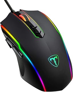 USB Souris Gamer Filaire Haute Performance,Souris Gaming avec 7200 DPI Ajustable, RVB, 8 Boutons Programmables,Ergonomie,PC/Mac - Noire
