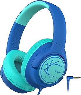 iClever Casque Audio pour Ados, HS26 Casque pour Enfant Flaire Pliable HD Stéréo avec Volume Limité Casque Enfant pour L'école