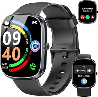 IA Montre Connectée Homme Femme avec ChatGPT, 1.91''Smartwatch avec Appel Bluetooth, Etanche IP68 Montre Sport Podometre Cardiofrequencemetre Sommeil, 120+Sportifs Montre Intelligente pour Android iOS