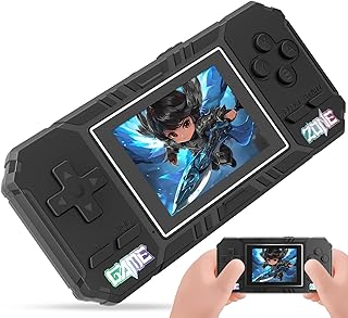 JKV Consoles de jeu portables – 520 jeux vidéo classiques rétro, batterie rechargeable 1020 mAh, écran HD de 2,8", mini lecteur de poche d'arcade portable, support TV, cadeau pour enfants et adultes