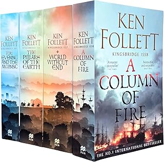 Kingsbridge Novels Collection 4 livres par Ken Follett (Le soir et le matin, Les piliers de la terre, Un monde sans fin, Une colonne de feu)
